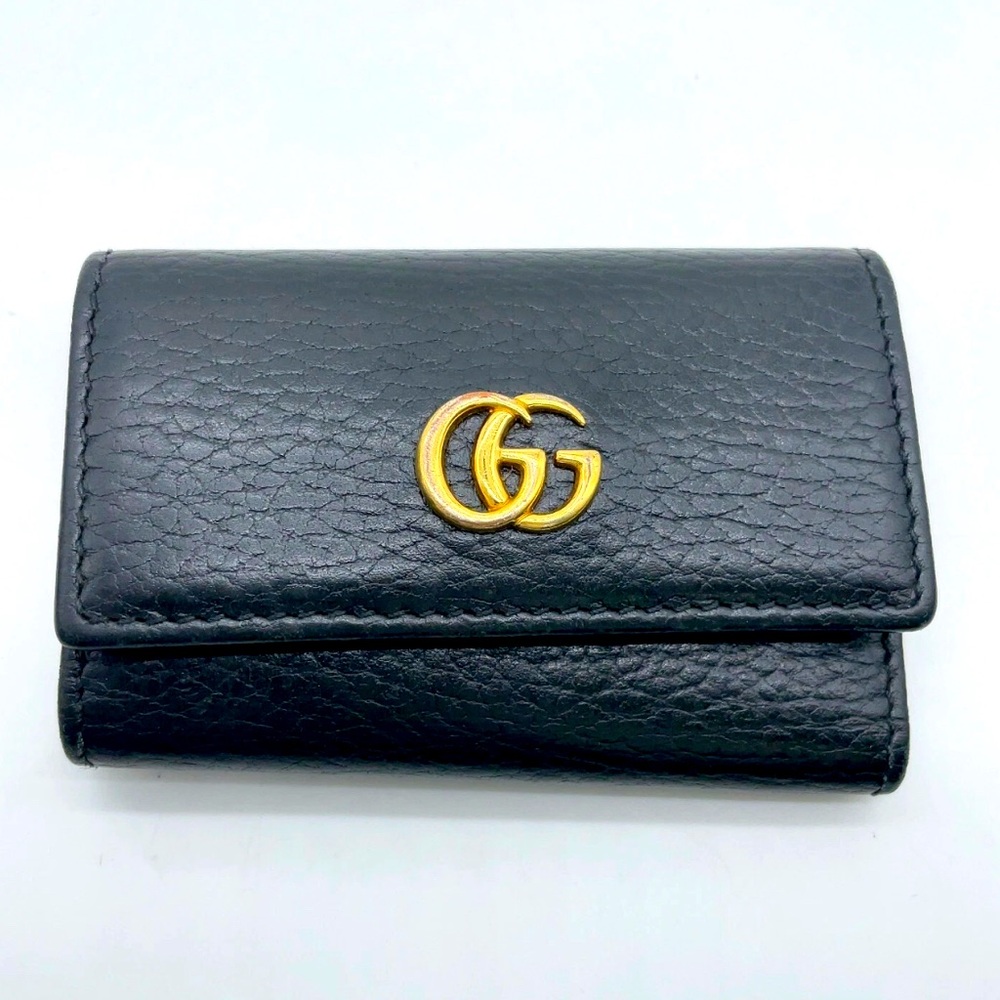 Auth Gucci GG Marmont Black Key Case